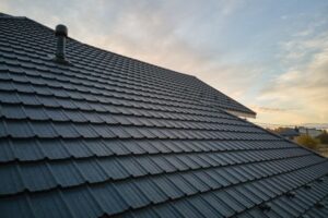 Roof view with sunset