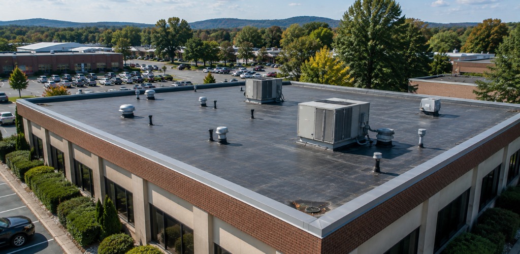 well-maintained commercial roofing system